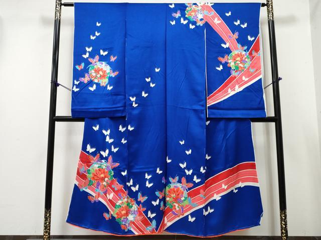 平和屋着物[]七五三　女の子　子供　祝着　花蝶丸文　金銀彩　仮絵羽　逸品　未使用　DABE7317ma｜平和屋