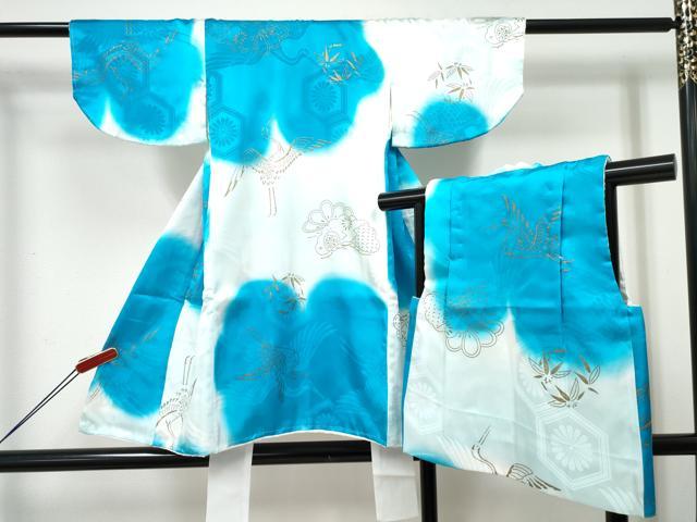 平和屋着物[]七五三　男の子　祝着・被布セット　松竹梅　飛鶴　暈し染め　金彩　DABE7327ma｜平和屋