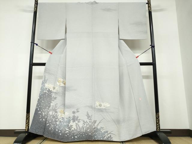 平和屋着物●人間国宝・羽田登喜男　訪問着　鴛鴦文　シルエット　暈し染め　金彩　正絹　逸品　DABF1431ud｜平和屋 46,800円