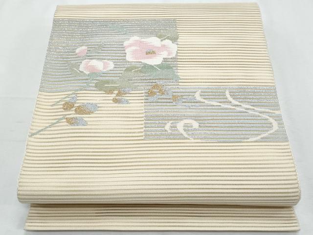 平和屋着物＊夏物 八寸名古屋帯 絽綴れ 枝花文 金銀糸 正絹 逸品 CABI5885fb｜平和屋