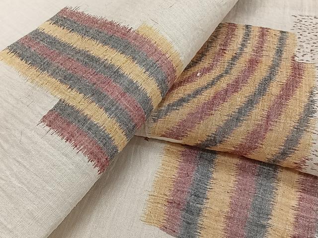 平和屋着物*夏物 本場小千谷縮 幾何学文 麻 逸品 CABJ4066xi|平和屋