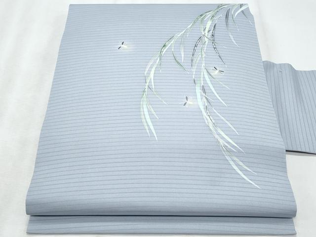 平和屋着物*夏物 塩瀬 九寸名古屋帯 友禅 作家物 蛍 正絹 逸品 CABJ4406fb|平和屋