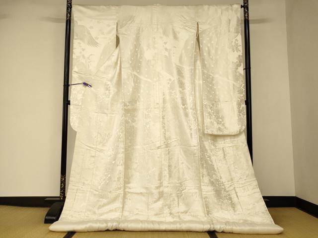 平和屋本店●白打掛 白無垢 和装 婚礼 結婚式 花嫁 神社挙式 唐織 孔雀草花文 逸品 AABJ2739fw|平和屋