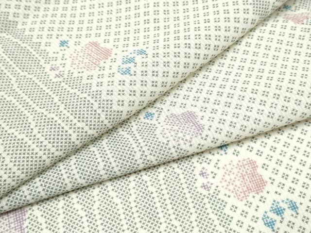 平和屋着物＊夏物　小紋　紗　立涌舞梅文　洗える着物　CABI9193hy｜平和屋