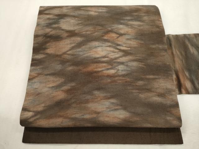平和屋着物●全通柄九寸名古屋帯　紬地　霞文　正絹　逸品　CABJ2124dy｜平和屋