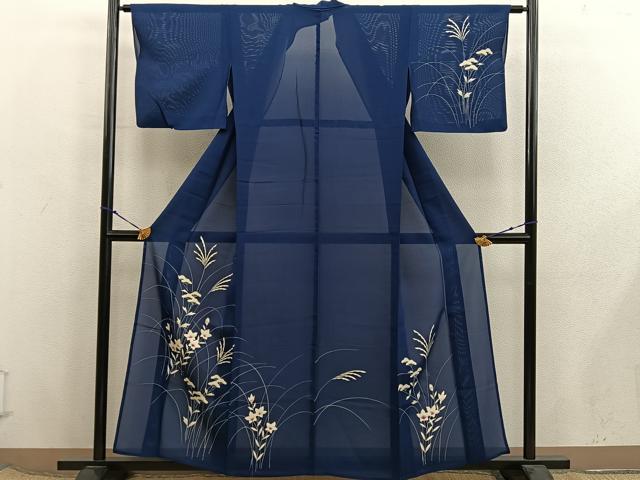 平和屋着物*夏物 訪問着 絽 草花文 正絹 逸品 BAAX8185mz|平和屋