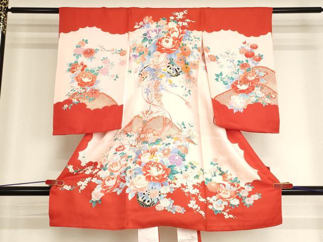 平和屋着物[]お宮参り　女の子　祝着　産着　初着　のしめ　花車文　金彩　逸品　AABI2896ja｜平和屋