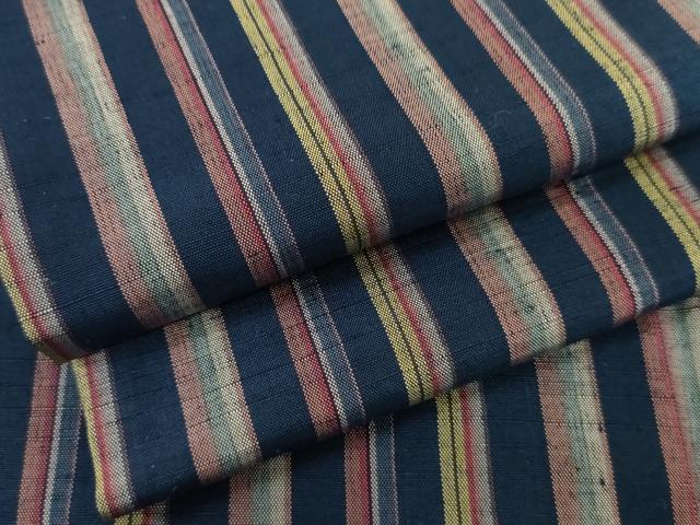 平和屋着物▽上質な紬　単衣　縞　正絹　逸品　AABI7210cs｜平和屋