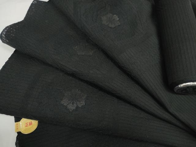 平和屋着物*夏物 西陣 名古屋帯 帯反物 黒共帯 亀甲花文 証紙付き 逸品 未使用 DABD8123zzz|平和屋