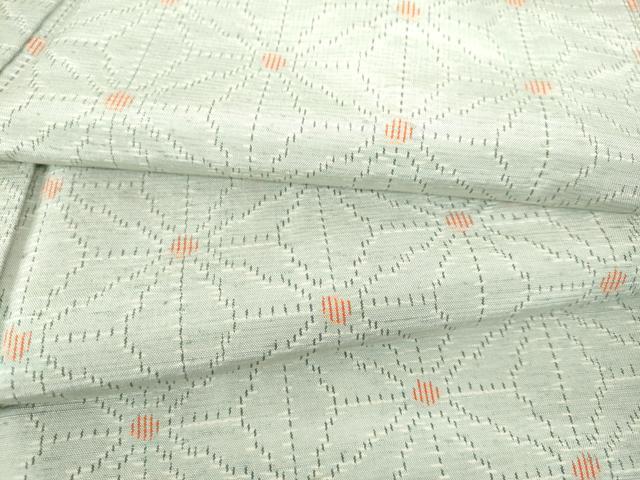 平和屋着物▽上質な紬 単衣 麻の葉 正絹 逸品 DABF3302op|平和屋