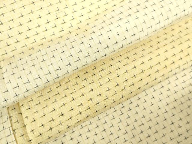 平和屋着物▽上質な紬　単衣　十字絣　正絹　逸品　DABF3306op｜平和屋