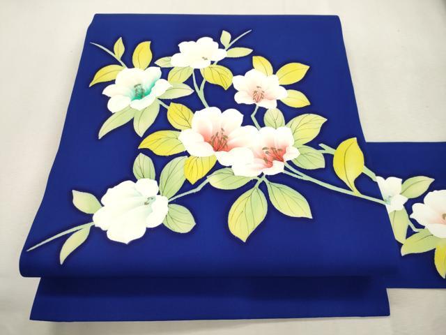 平和屋着物●塩瀬　九寸名古屋帯　手描き　草花文　正絹　逸品　CABI7463dy｜平和屋
