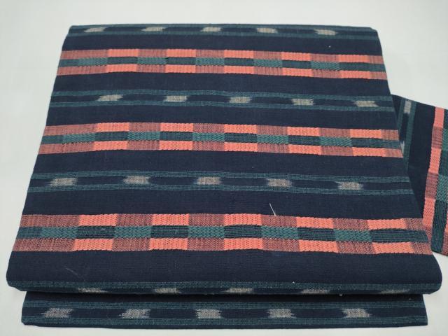 平和屋着物●九寸名古屋帯 めがね織 横段文 綿 逸品 CABI8910hy|平和屋