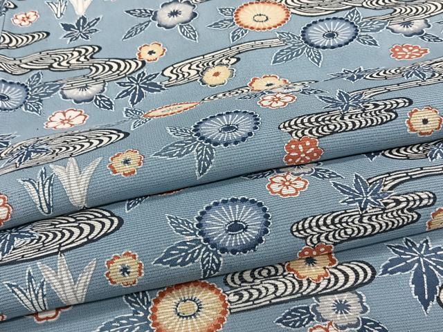 平和屋着物*夏物 小紋 絽 型染め 流水草花文 正絹 逸品 CABI3980xi|平和屋