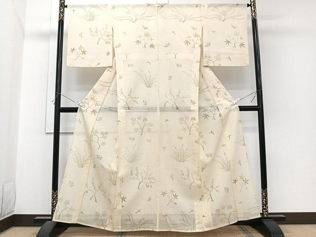 平和屋着物＊夏物　訪問着　絽　花鳥文　正絹　逸品　CABI3993xi｜平和屋