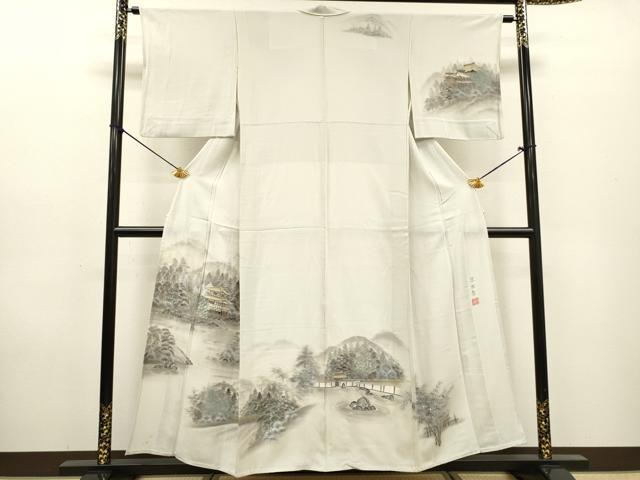 平和屋着物▽訪問着　単衣　作家物　手描き　京百景　暈し染　正絹　逸品　DABF2679fe｜平和屋