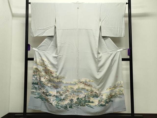 平和屋着物●十日町友禅作家 阿部佳雪 色留袖 風景松梅文 暈し染め 正絹 逸品 CABG4550gh|平和屋