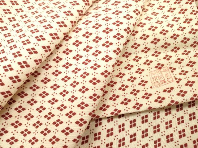 平和屋着物▽上質な小紋　単衣　菱文　やまと誂製　正絹　逸品　DABF2670fe｜平和屋