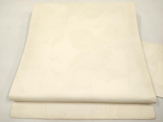 平和屋着物*夏物 九寸名古屋帯 桔梗 生成り色 正絹 逸品 CABJ5715tx|平和屋