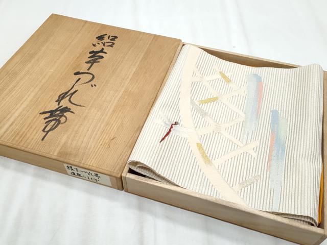 平和屋着物*夏物 八寸名古屋帯 絽綴れ トンボ 籬 金銀糸 正絹 逸品 CABJ4587fb|平和屋