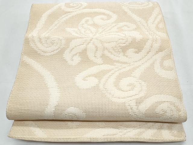 平和屋着物*夏物 八寸名古屋帯 花唐草文 正絹 逸品 CABJ4623fb|平和屋