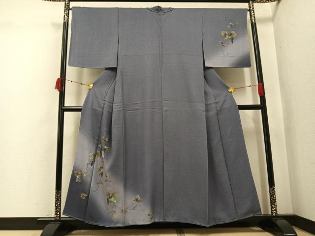 平和屋着物●訪問着　手描き　葡萄蔦の葉文　暈し染め　金銀彩　さが美扱い　正絹　逸品　未使用　AABK3247ph｜平和屋