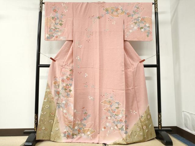 平和屋着物●訪問着　雲取り草花文　暈し染め　金彩　正絹　逸品　CABI2599yc｜平和屋 35,490円