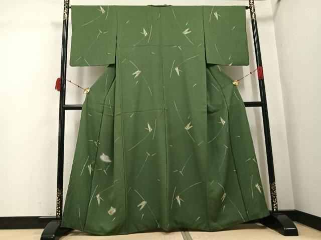 平和屋着物●訪問着　鳥　笹　正絹　逸品　AABK2259ph｜平和屋
