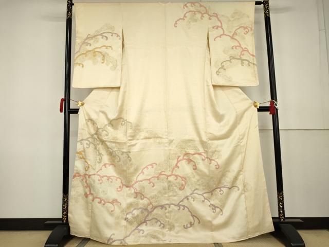 平和屋着物●訪問着　駒刺繍　唐草文　金彩　正絹　逸品　AABK3432cs｜平和屋