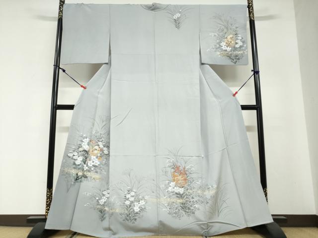 平和屋着物●訪問着 手描き 花籠文 金彩 正絹 逸品 DABG2843ud|平和屋
