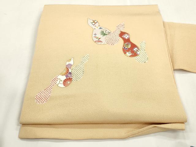 平和屋着物●九寸名古屋帯　瓢箪　金足　鬼しぼ縮緬　正絹　逸品　CABH6634dy｜平和屋