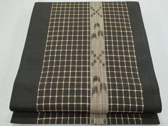 平和屋着物＊夏物　八寸名古屋帯　間道　自然布　逸品　CABI5926fb｜平和屋