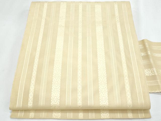 平和屋着物＊夏物　本場筑前博多織　八寸名古屋帯　紗献上　蜂蜜色　正絹　逸品　CABI5944fb｜平和屋