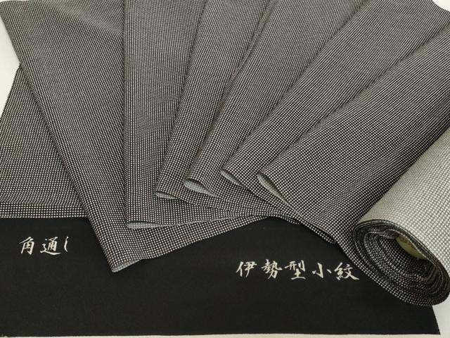 平和屋着物▼江戸小紋 反物 着尺 伊勢型 角通し 黒地 逸品 未使用 DABH2570zzz|平和屋