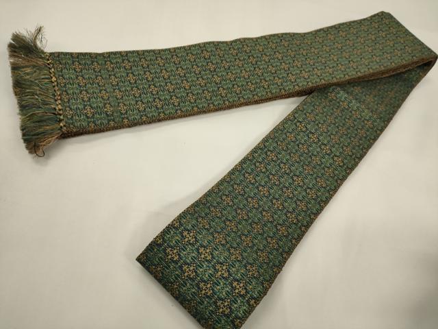 平和屋着物●男性　本場筑前博多織　両面　角帯　菱文　正絹　逸品　CABF0252ak｜平和屋
