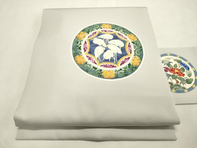 平和屋着物●本加賀友禅作家 水野陽子 塩瀬 九寸名古屋帯 花鳥丸文 正絹 逸品 CABH6505dy|平和屋