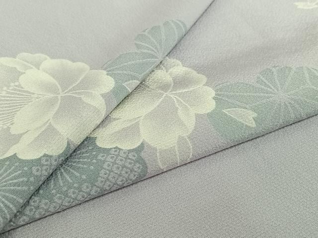 平和屋着物▽上質な小紋 単衣 草花文 三越扱い 正絹 逸品 AABJ1651jh|平和屋