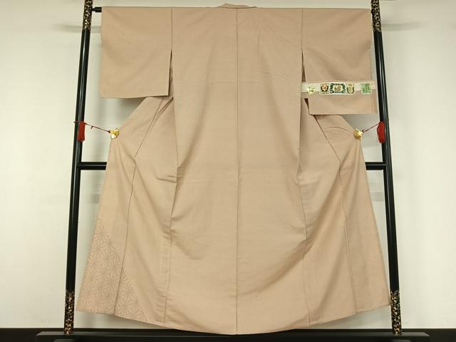 平和屋着物▽色留訪問着 結城紬 単衣 麻の葉文様 証紙付き 正絹 逸品 AABJ1665jh|平和屋