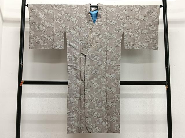 平和屋着物&infin;道中着　作家物　型染め　風景花文　ロング丈　正絹　逸品　CABH3279ua｜平和屋