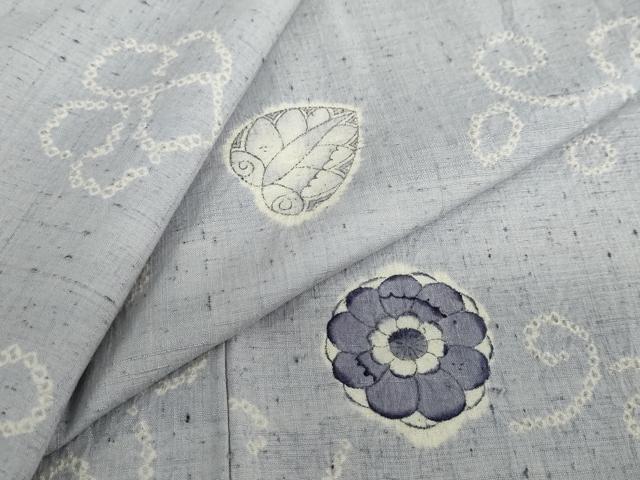 平和屋着物●上質な紬　絞り　辻が花　正絹　逸品　DABF1742ud｜平和屋