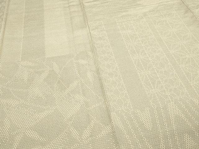 平和屋着物▽本塩沢 単衣 110亀甲 麻の葉文様 正絹 逸品 DABF8795sf|平和屋