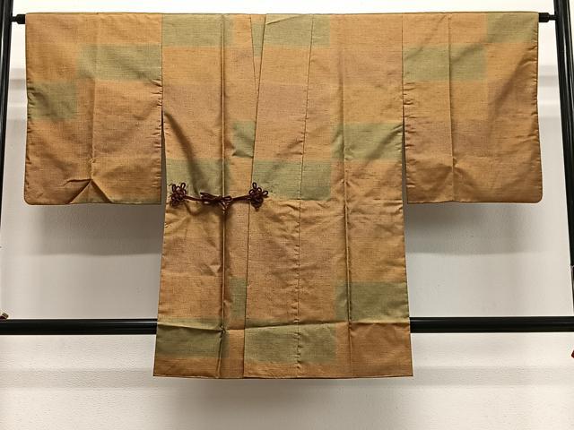平和屋着物＃道中着　本場大島紬　変わり市松文様　正絹　逸品　CABH3237ua｜平和屋
