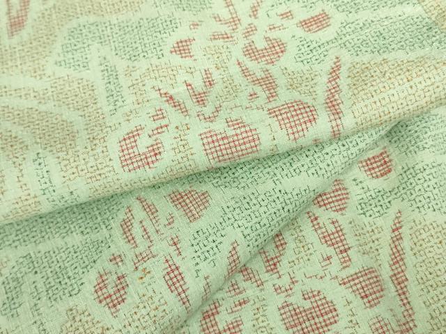 平和屋着物●本場結城紬　110亀甲　流水文　杜若　カキツバタ　正絹　逸品　DABF3642op｜平和屋