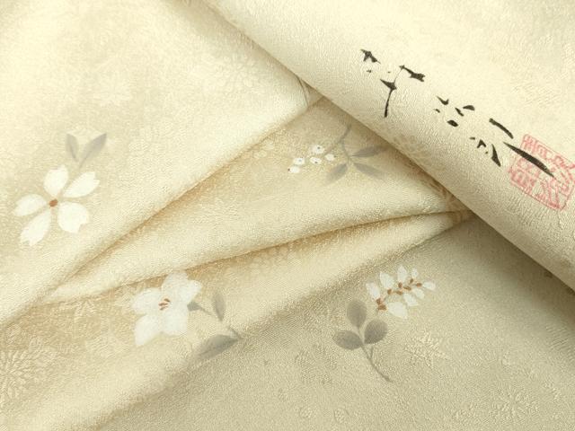 平和屋着物●清次郎　小紋　手描き　草花文　正絹　逸品　DABF7534ps｜平和屋
