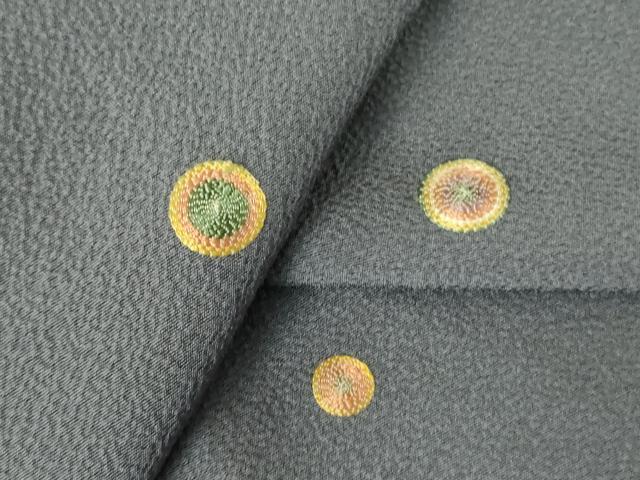 平和屋着物●上質な小紋　刺繍　花丸文　正絹　逸品　DABF3625op｜平和屋 18,460円