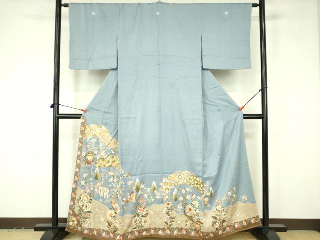 平和屋着物●豪華色留袖　刺繍　動物風景花文　金彩　正絹　逸品　DABF3633op｜平和屋