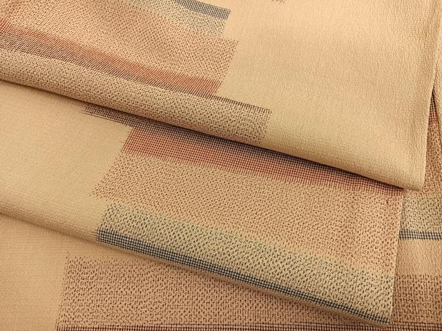 平和屋着物▽本塩沢 単衣 横段文 正絹 逸品 BAAX2601hv|平和屋