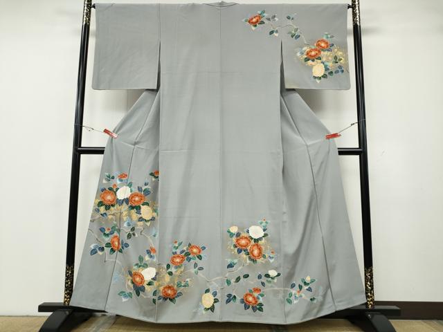 平和屋着物●訪問着 枝椿 金彩 正絹 逸品 CABH2467ut|平和屋