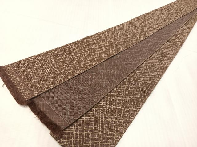 平和屋着物●男性　本場筑前博多織　両面　角帯　霞文　正絹　逸品　CABH4566vp｜平和屋