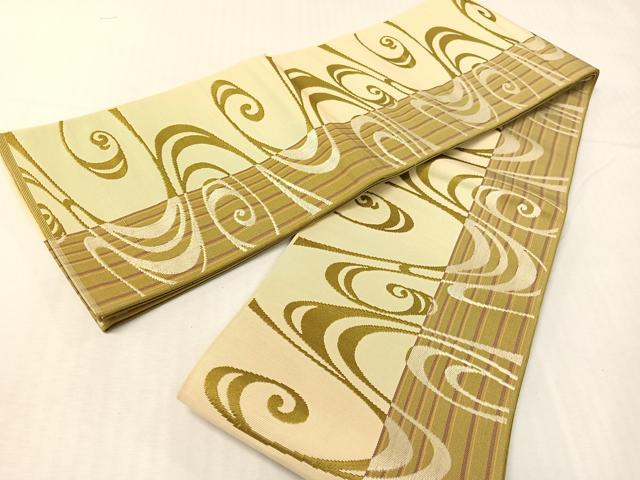 平和屋着物●本場筑前博多織　半幅帯　流水間道　正絹　逸品　CABH4583vp｜平和屋